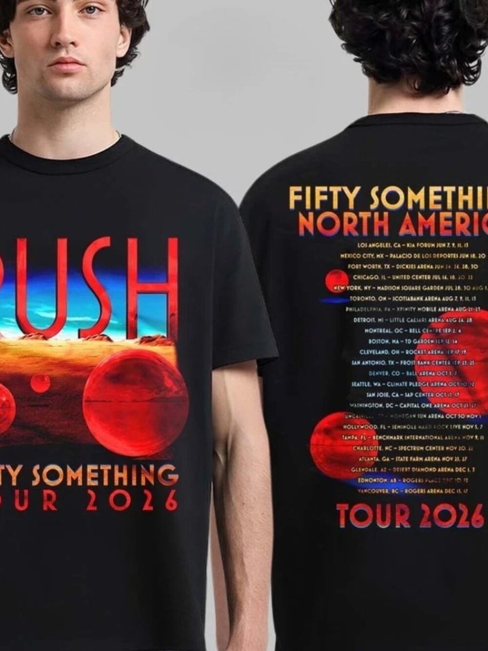 Rush North America Tour 2026 Front Back T shirt